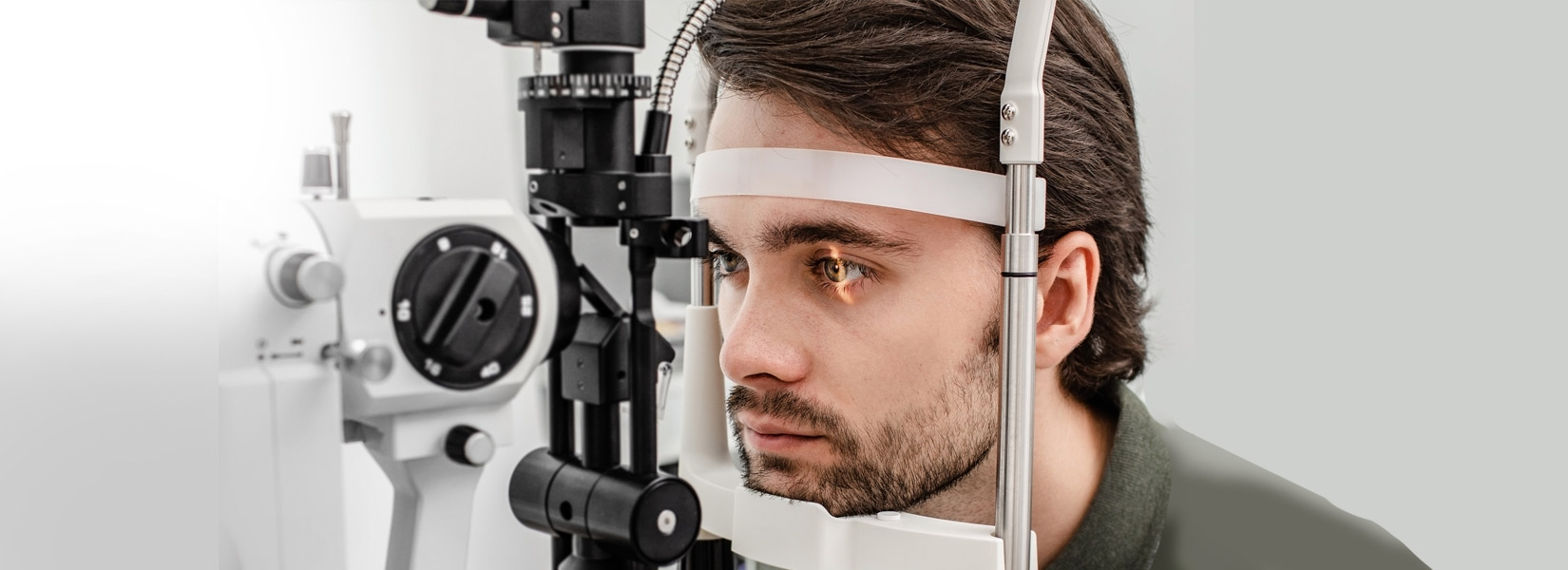 young man during eye exam in Clarksville